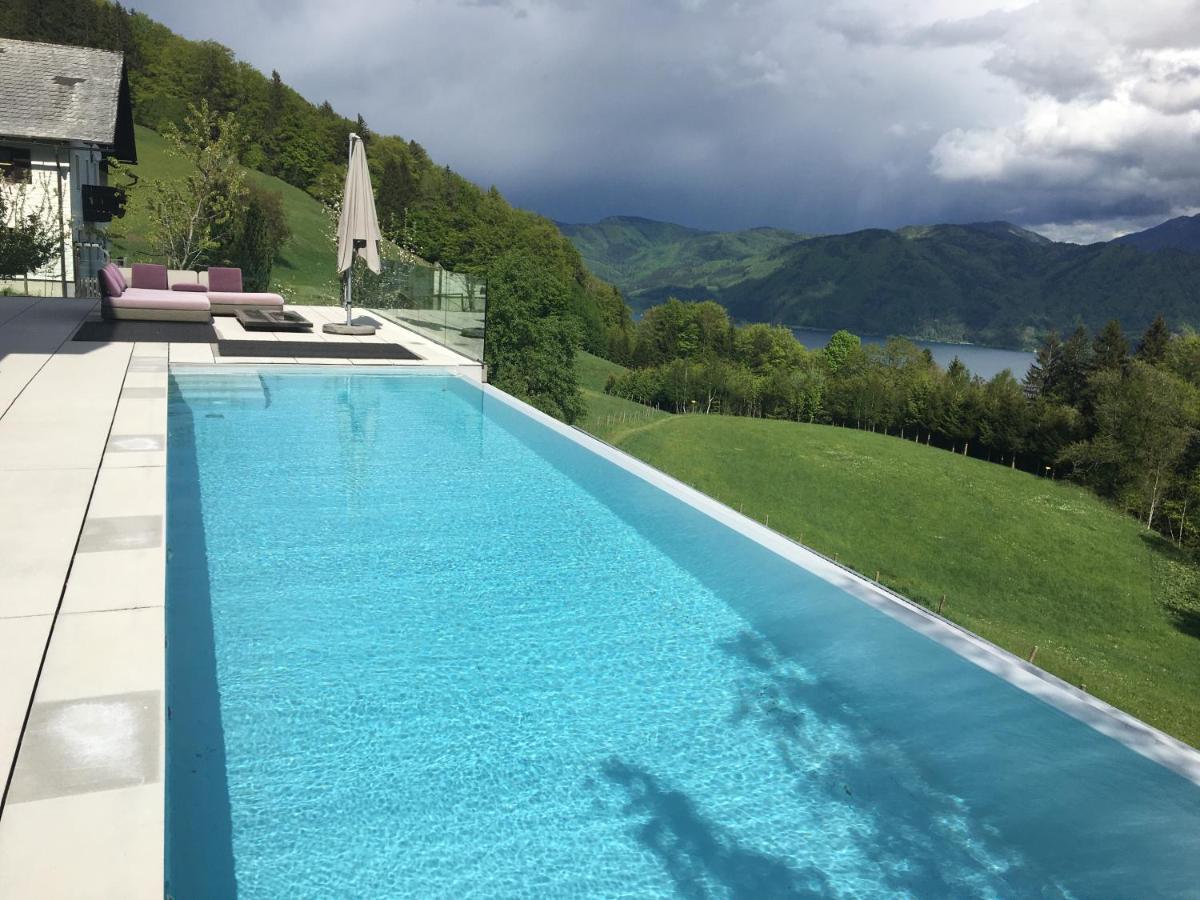 Attersee Luxury Design Villa With Dream Views, Large Pool And Sauna ヌスドルフ・アム・アターゼー エクステリア 写真