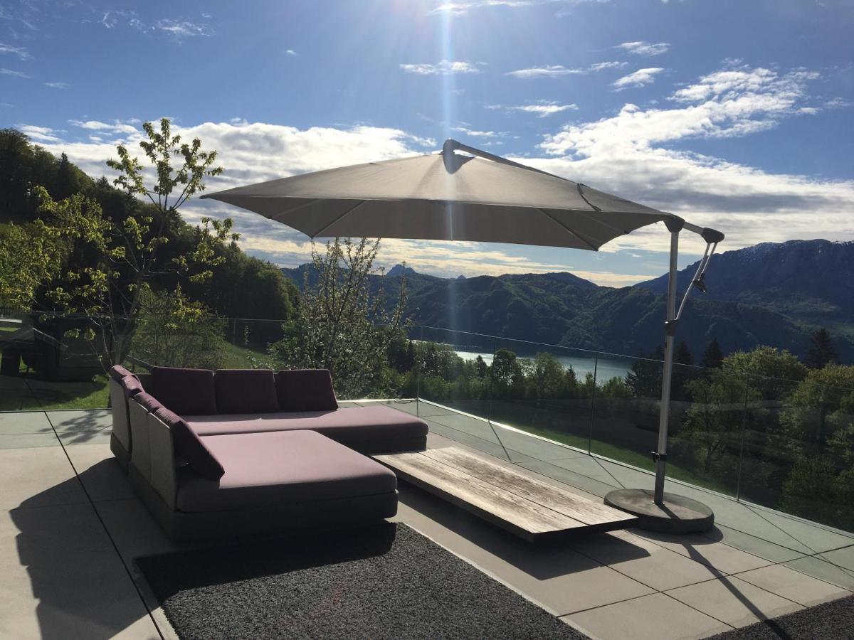 Attersee Luxury Design Villa With Dream Views, Large Pool And Sauna ヌスドルフ・アム・アターゼー エクステリア 写真
